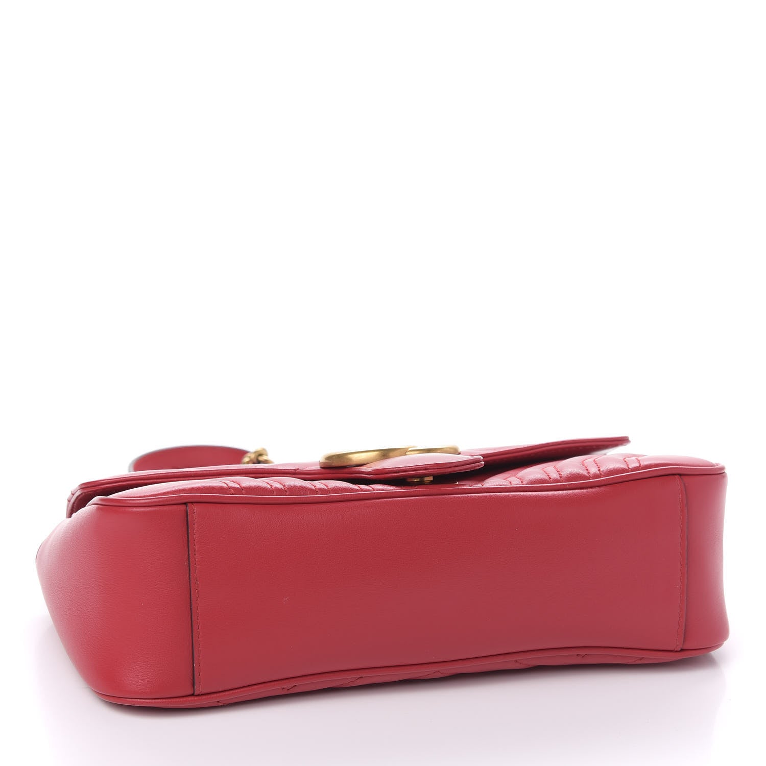 Gucci Calfskin Matelasse Small GG Marmont Shoulder Bag Hibiscus Red 4 of 10
