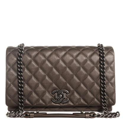 Chanel Metallic Goatskin Large City Rock Flap Silver 1 of 11