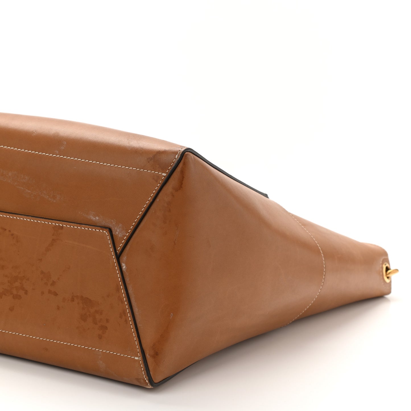 Natural Calfskin Sangle Bucket Bag Light Camel