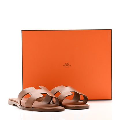 Hermes Box Calfskin Oran Sandals 39 Gold 11 of 11