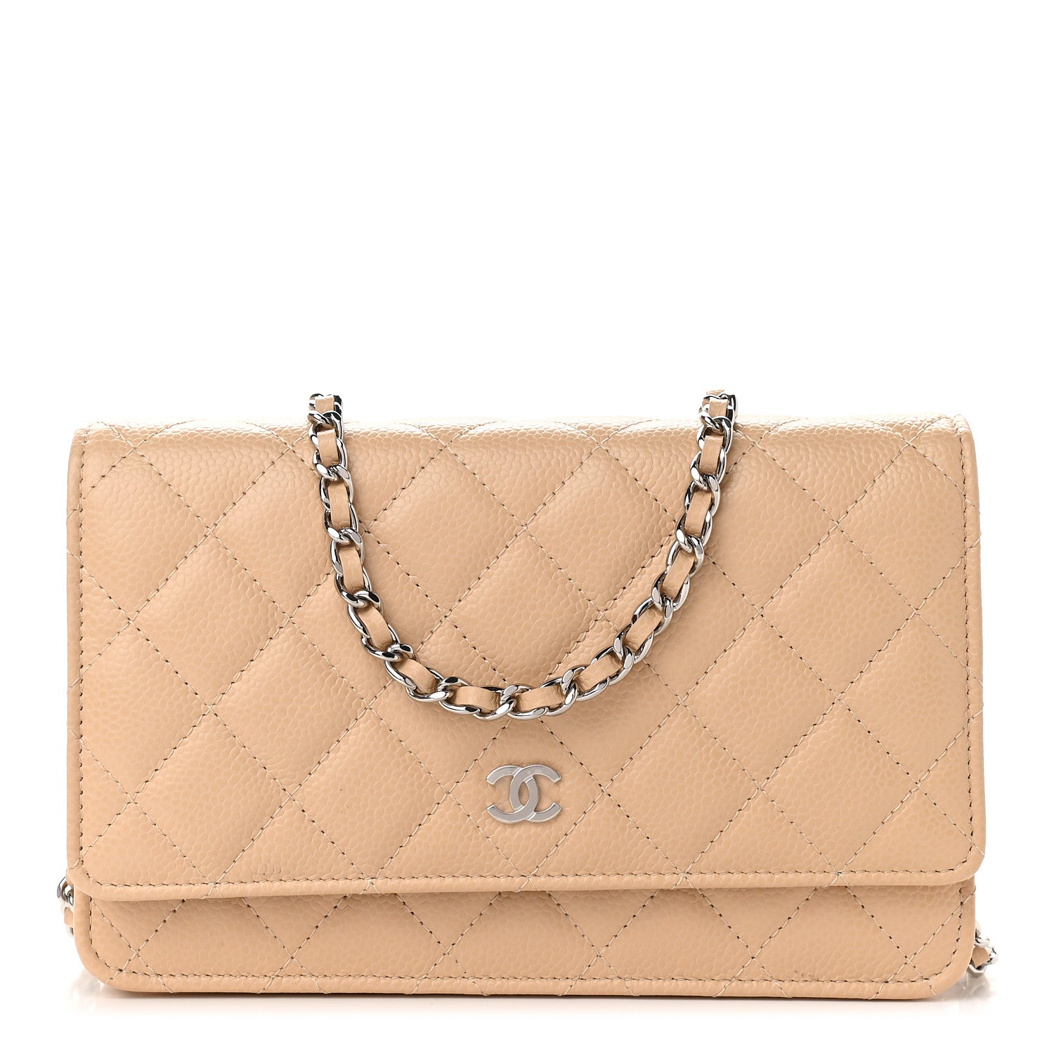 Chanel Caviar Quilted Wallet On Chain WOC Beige 1 of 11