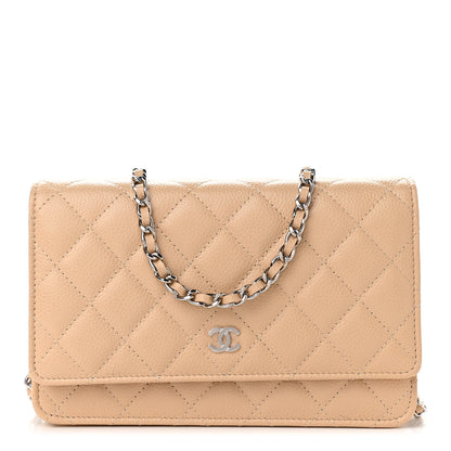 Chanel Caviar Quilted Wallet On Chain WOC Beige 1 of 11