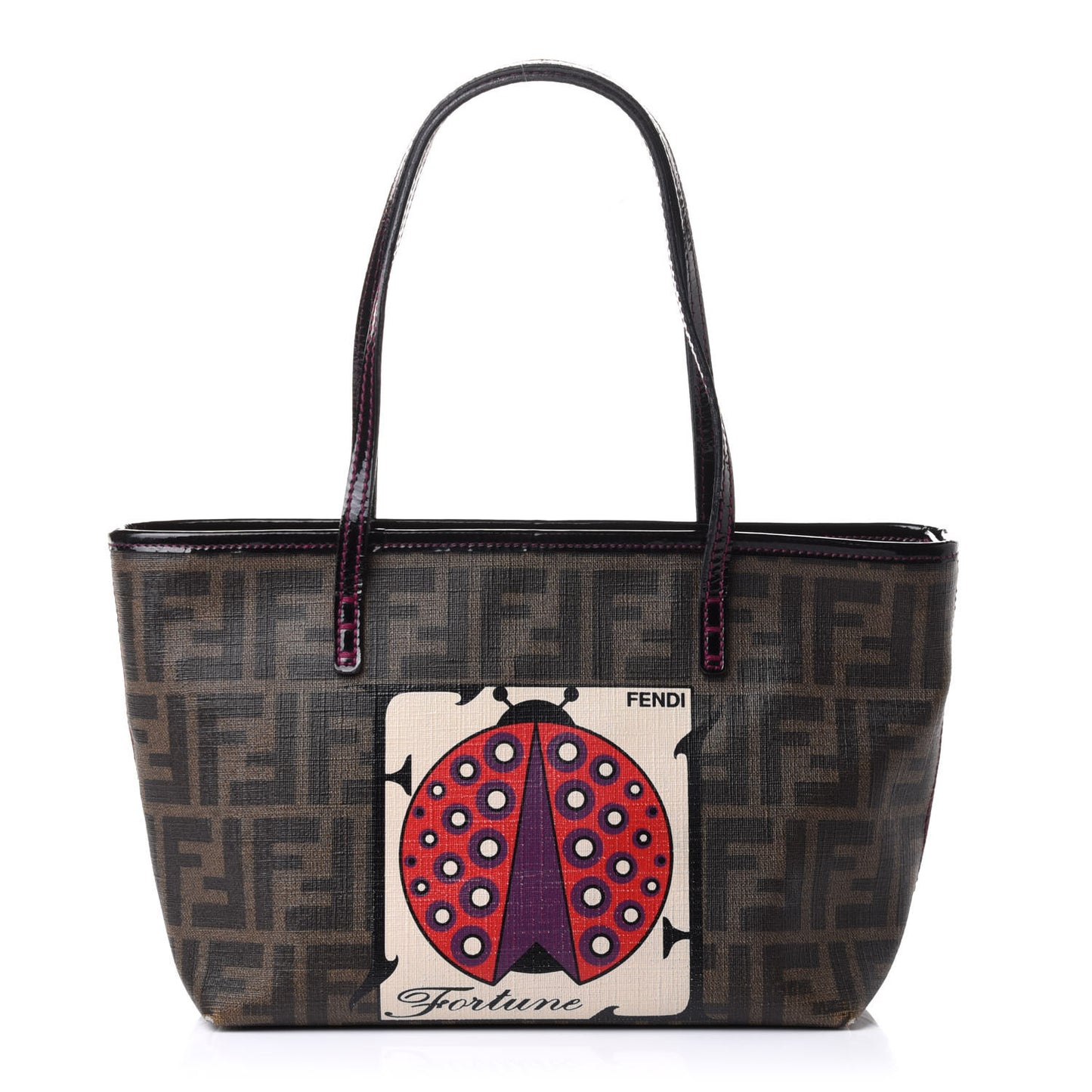 Zucca Spalmati Ladybug Print Mini Roll Tote Tobacco Pink