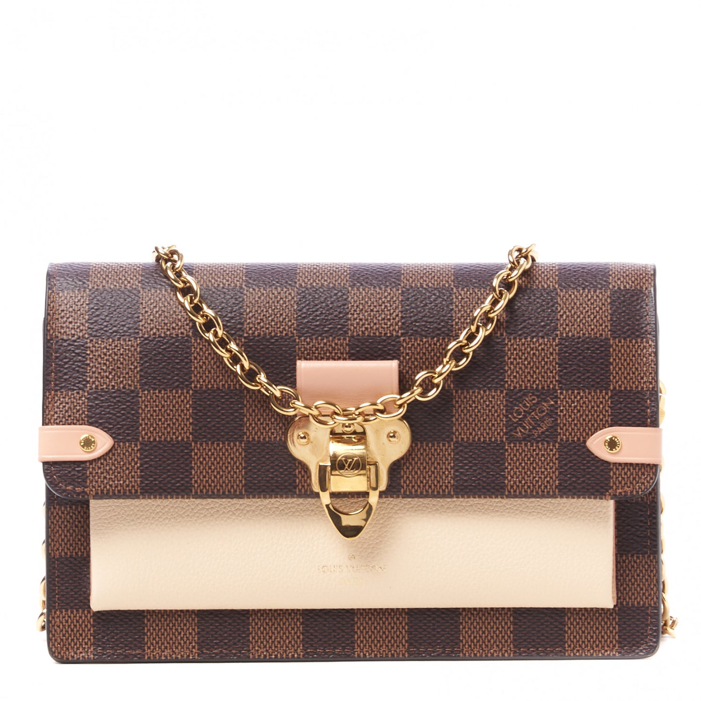 Damier Ebene Vavin Chain Wallet Creme