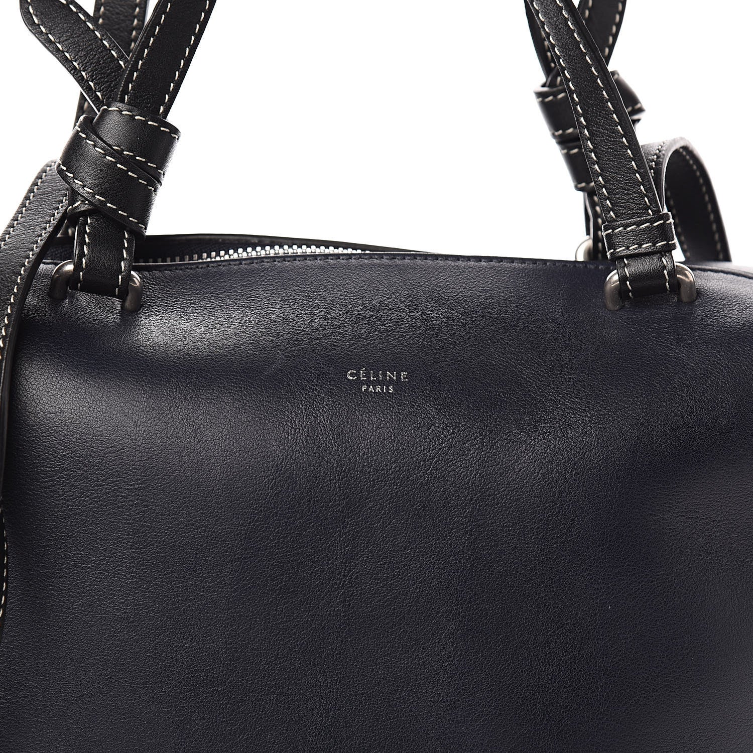 Celine Lambskin Small Soft Cube Satchel Navy 9 of 9