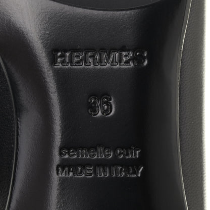Hermes Goatskin Womens Paris Loafers 36 Black 6 of 8