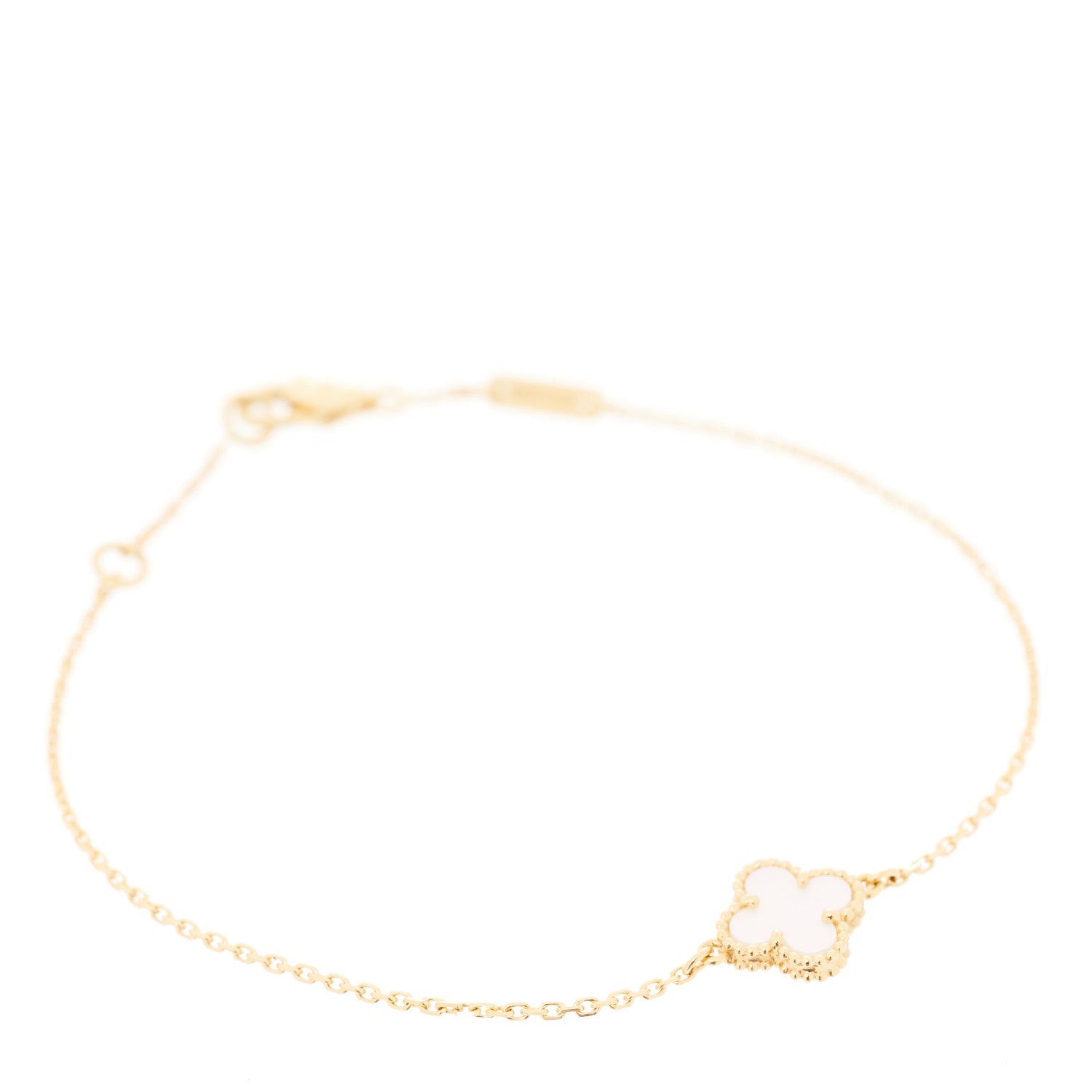 Van Cleef & Arpels 18K Yellow Gold Mother of Pearl Sweet Alhambra Bracelet 1 of 5