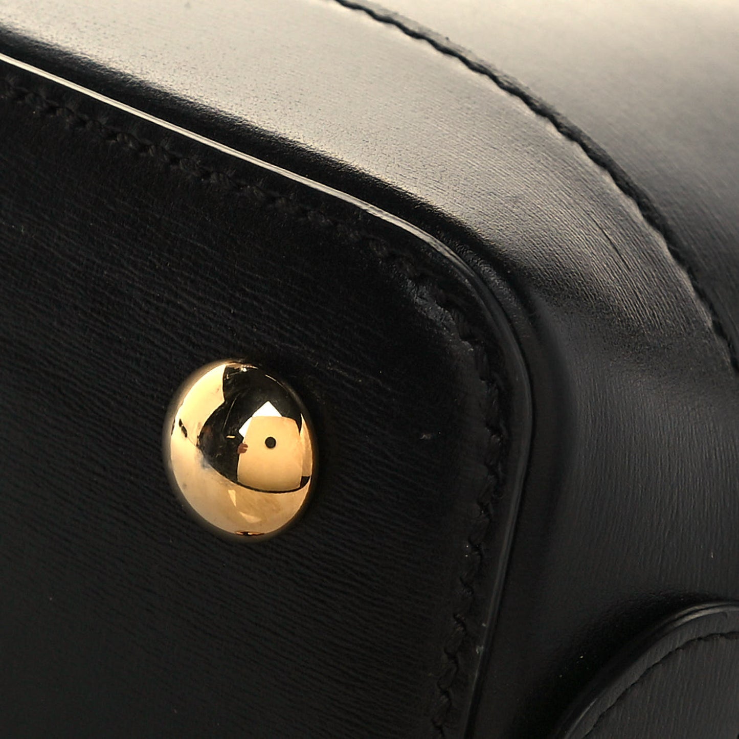 Boarded Plutone Calfskin Small Horsebit 1955 Top Handle Bag Black