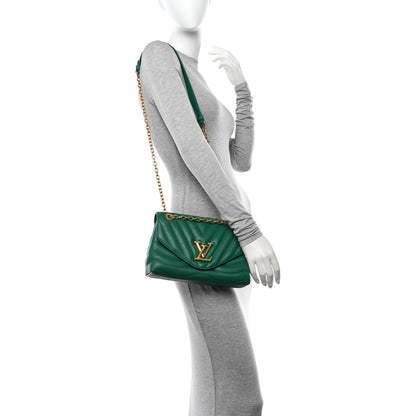 Louis Vuitton Calfskin New Wave Chain Bag MM NM Emerald 2 of 9