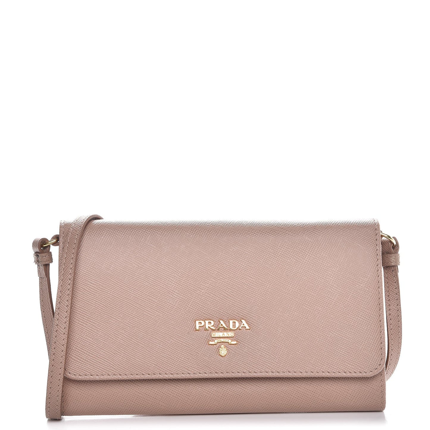 Saffiano Metal Flap Wallet with Strap Cammeo