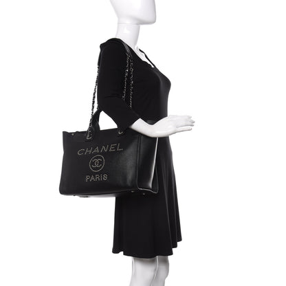 Chanel Caviar Small Studded Deauville Tote Black 2 of 11