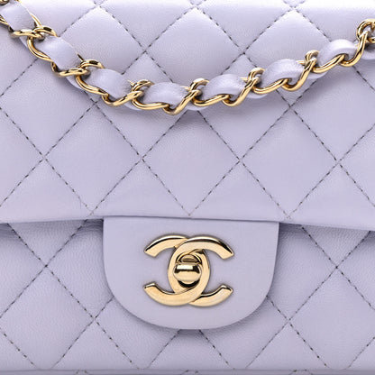 Chanel Lambskin Quilted Mini Rectangular Flap Light Purple 8 of 9