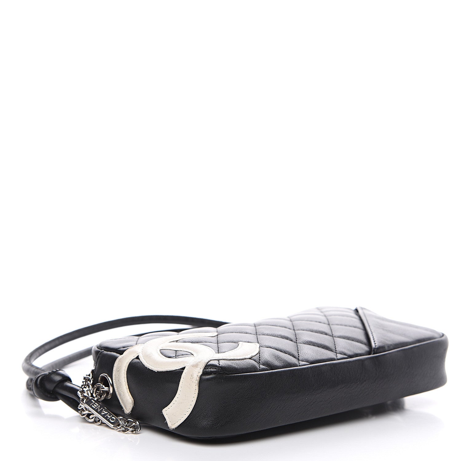 Chanel Calfskin Quilted Cambon Pochette Black White 3 of 13