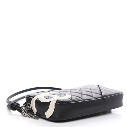 Chanel Calfskin Quilted Cambon Pochette Black White 3 of 13