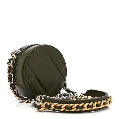Chanel Lambskin Quilted Chanel 19 Round Clutch With Chain Green 3 of 10