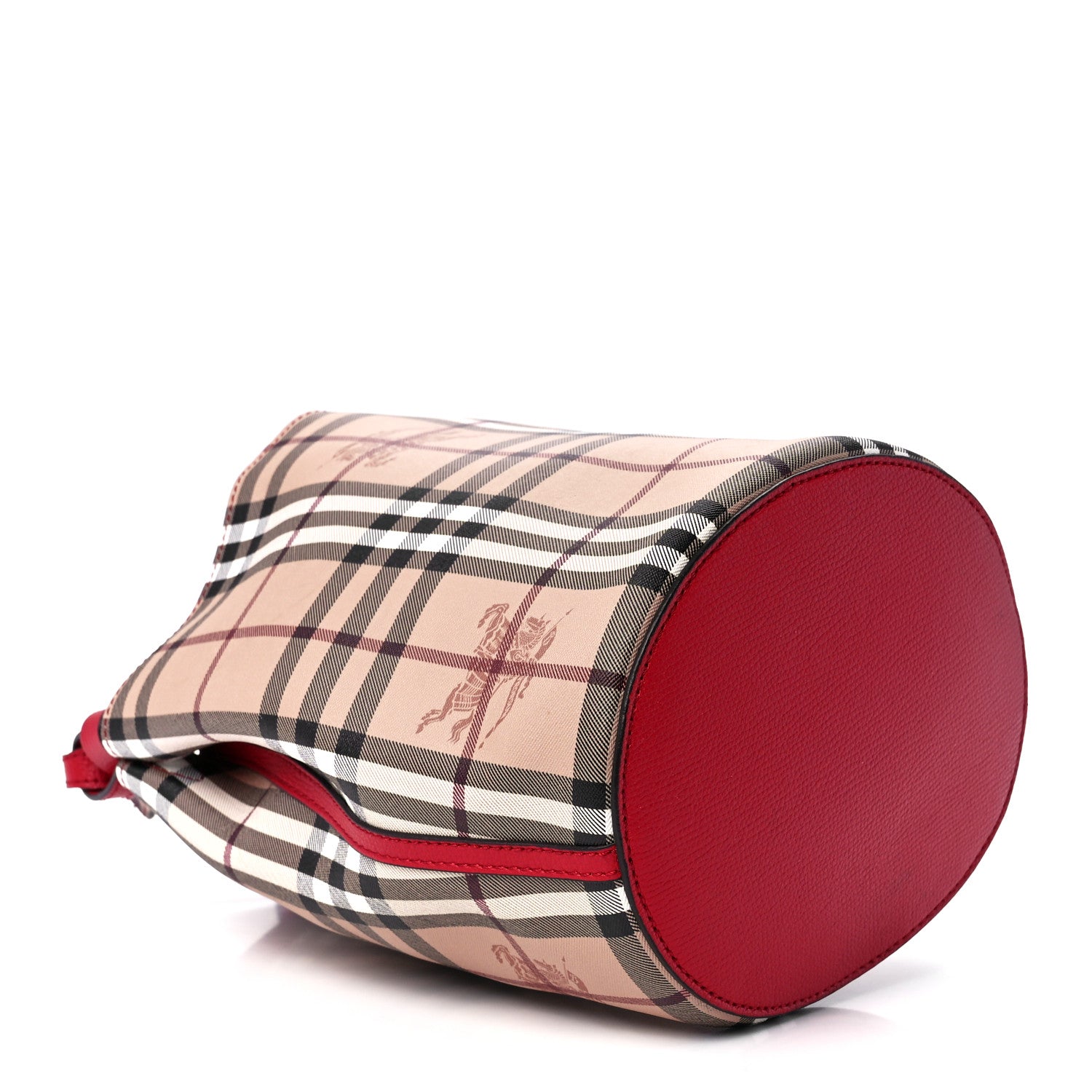Burberry Haymarket Check Colours Small Lorne Bucket Crossbody Poppy Red 4 of 11