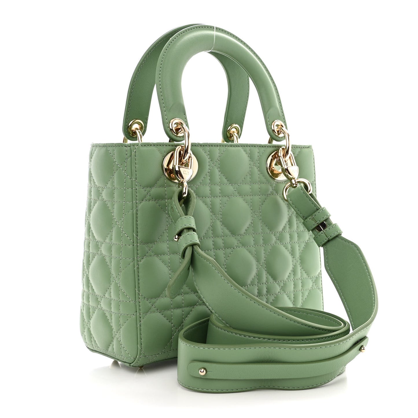 Lambskin Cannage Small My ABCDior Lady Dior Green