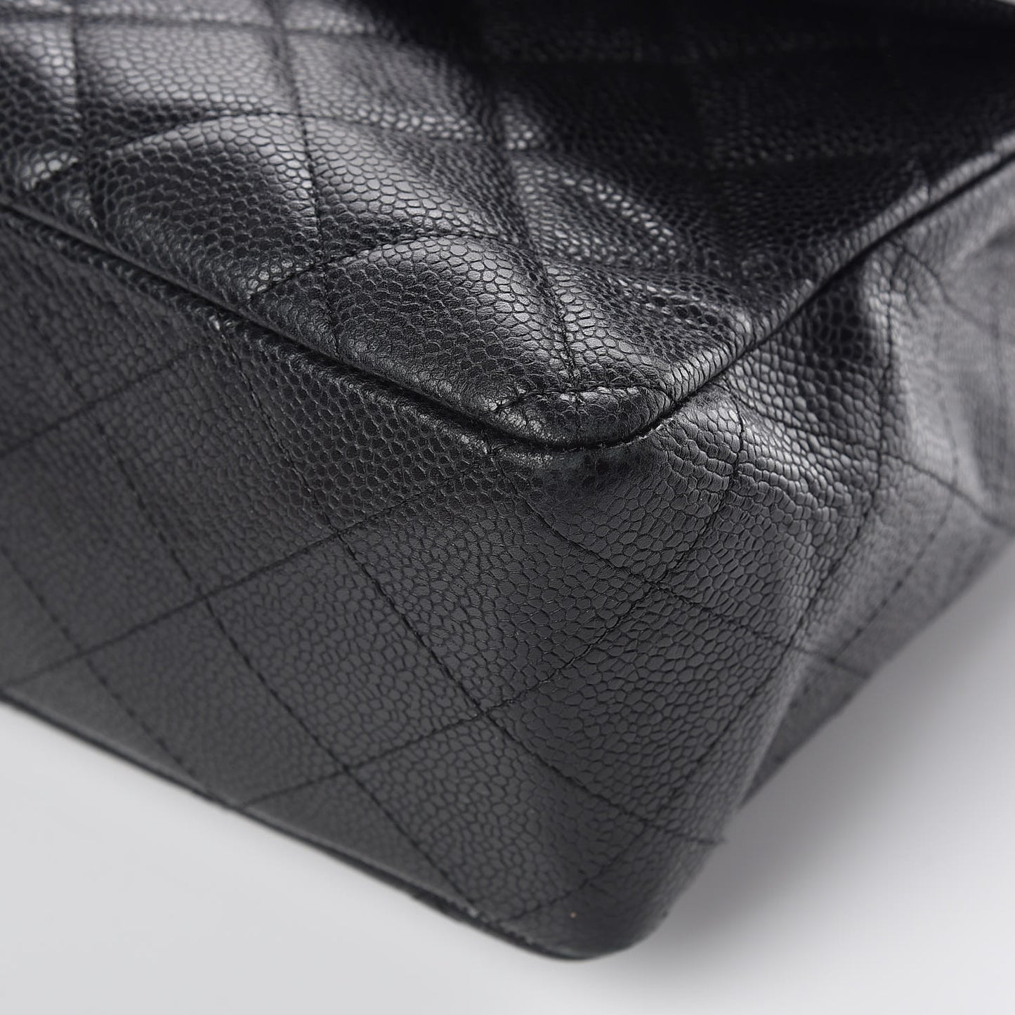 Caviar Quilted Jumbo Single Flap Black