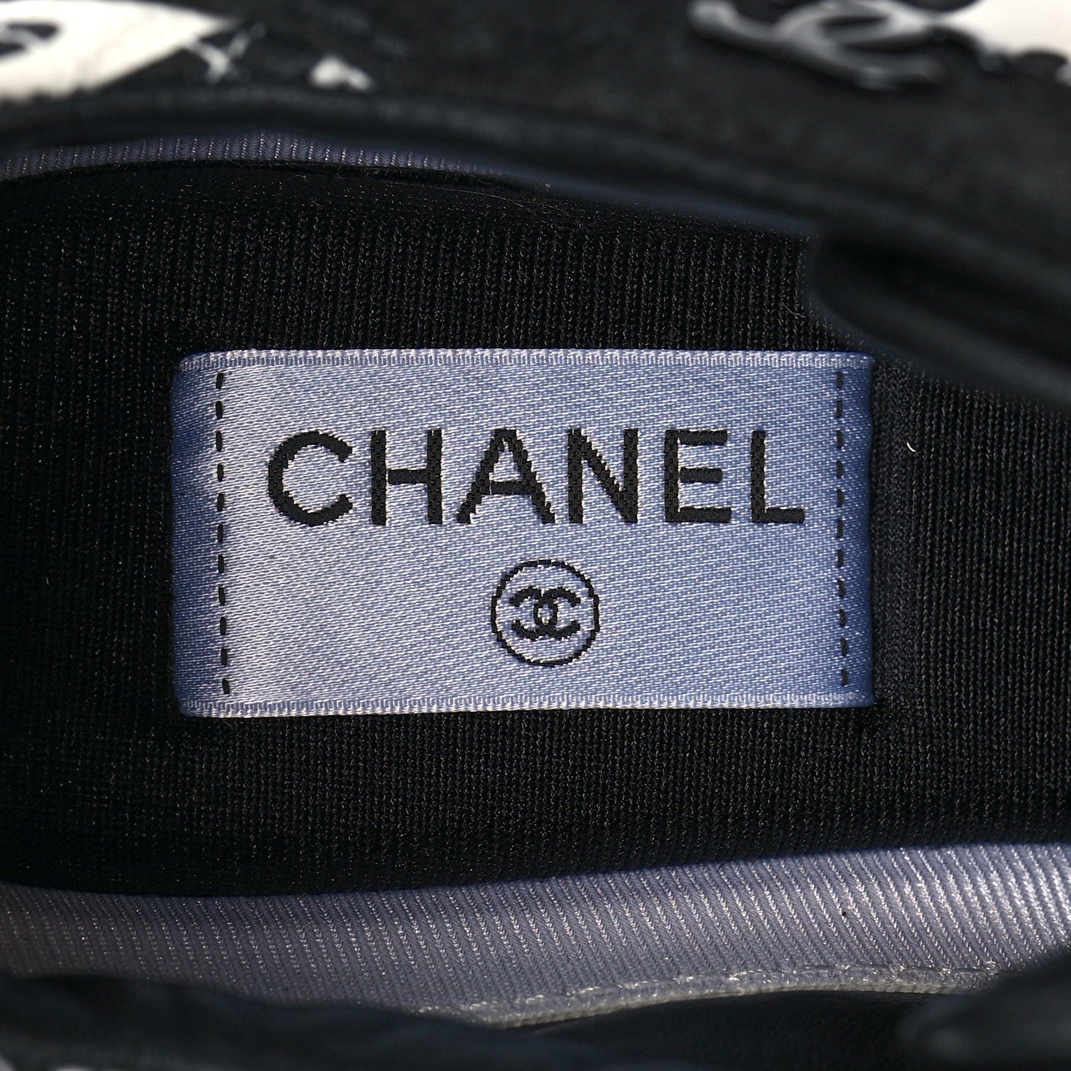 Chanel Nylon Suede Calfskin Printed Sneakers 41 White Black 7 of 8