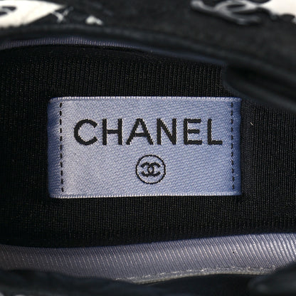 Chanel Nylon Suede Calfskin Printed Sneakers 41 White Black 7 of 8