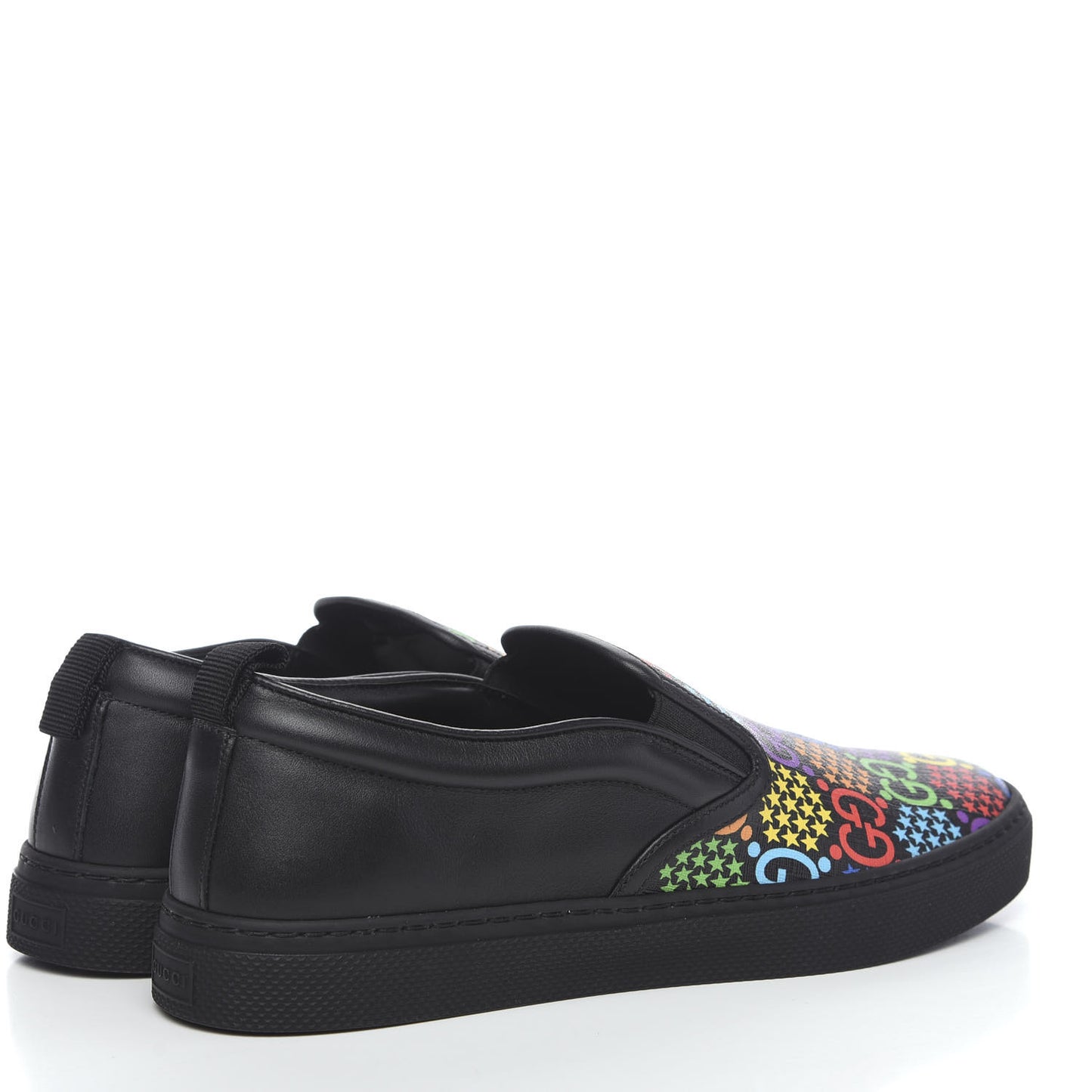 GG Supreme Monogram Psychedelic Mens Slip On Sneakers 8 Black Multicolor