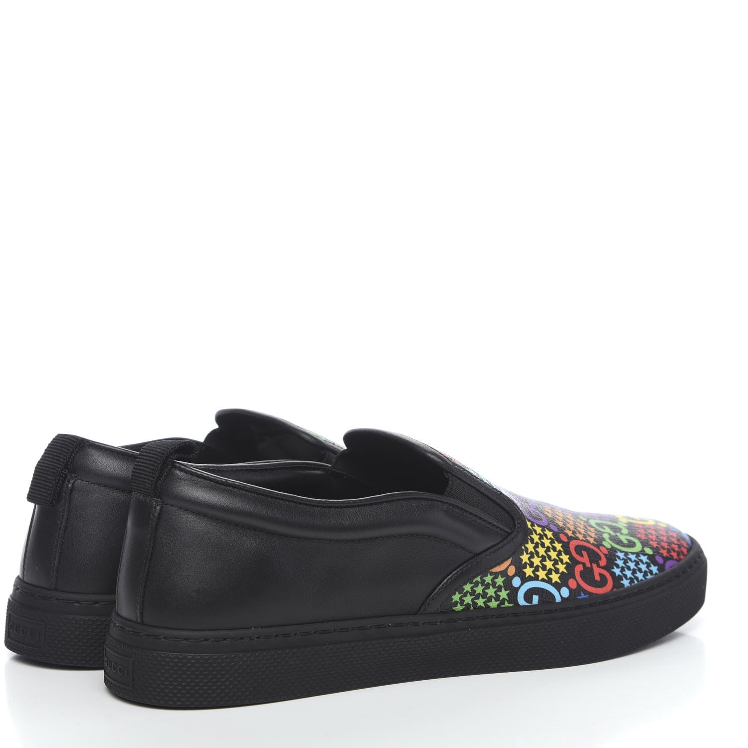 Gucci GG Supreme Monogram Psychedelic Mens Slip On Sneakers 8 Black Multicolor 4 of 8