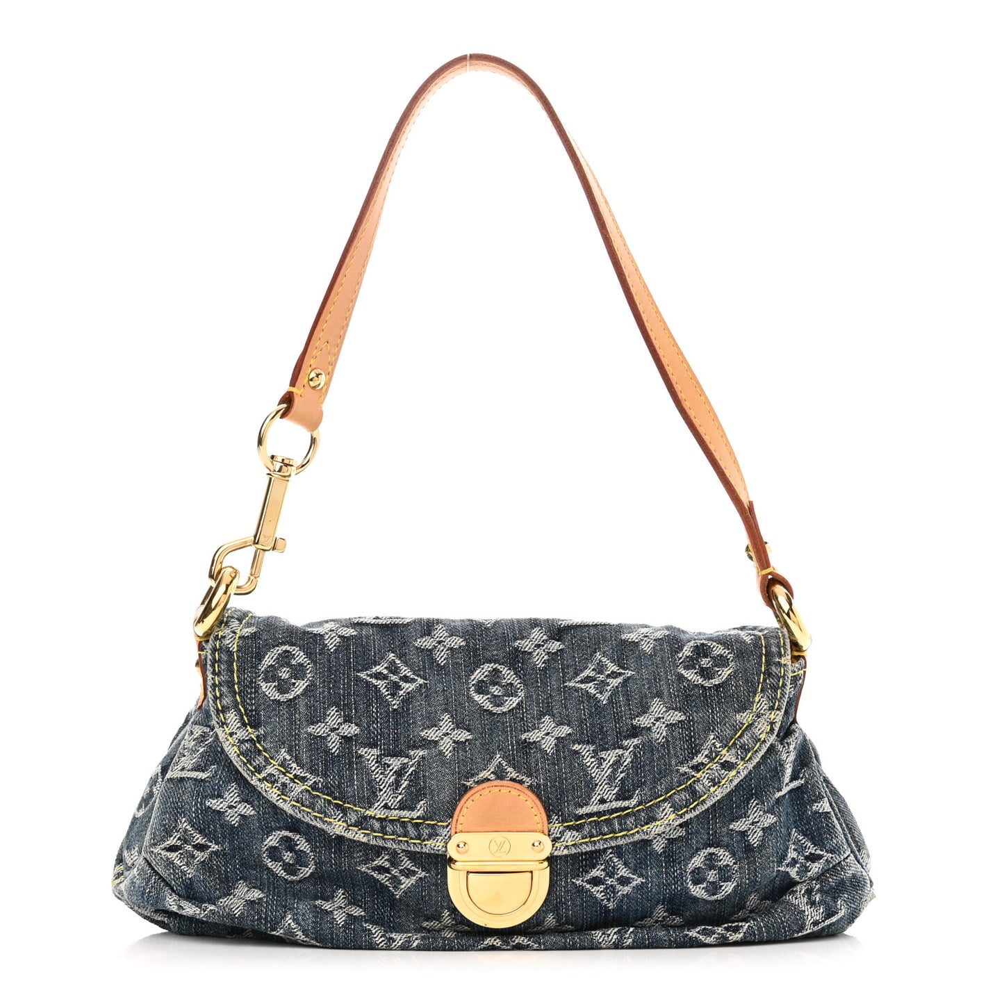 Monogram Denim Mini Pleaty Blue