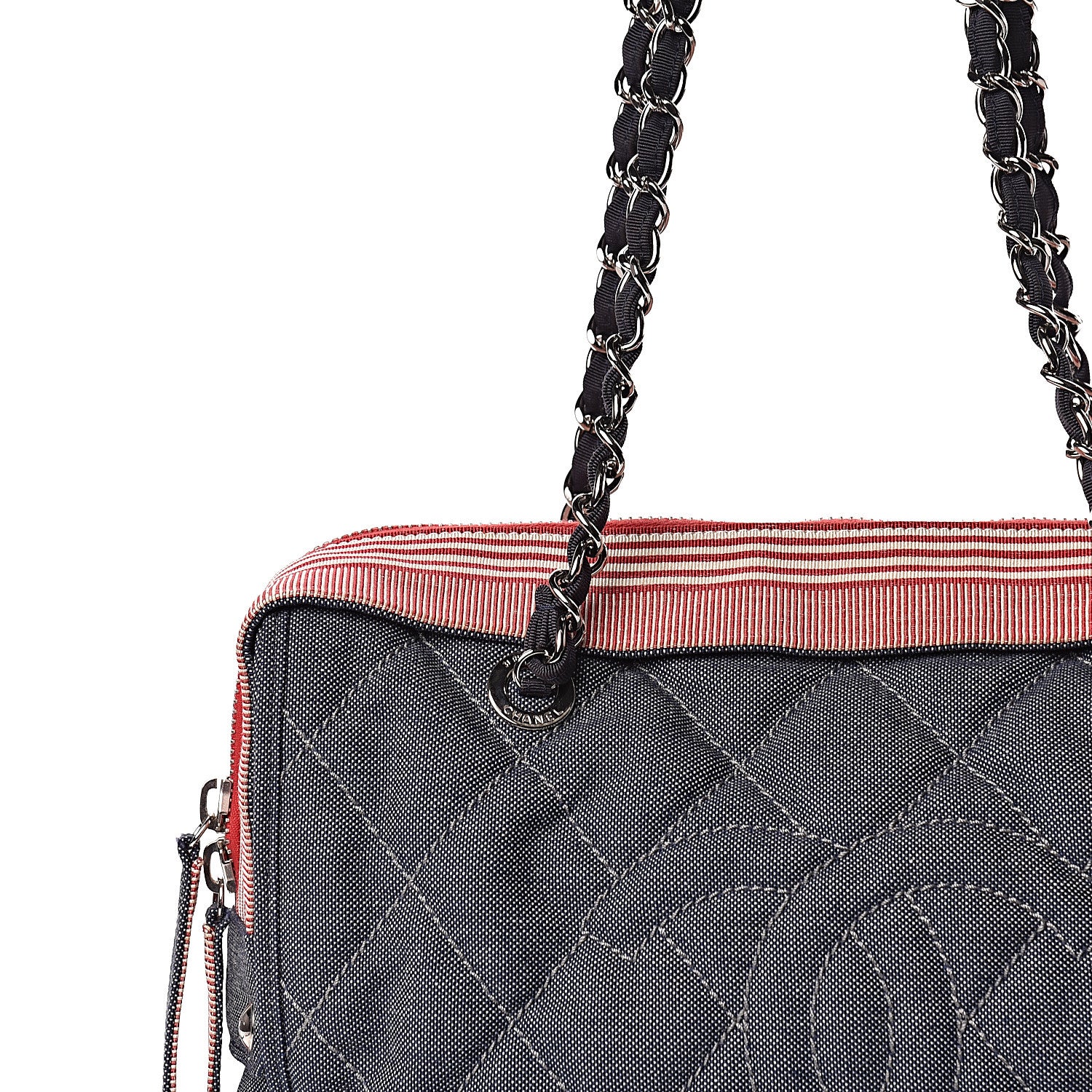 Chanel Denim Quilted CC Tote Blue 8 of 10