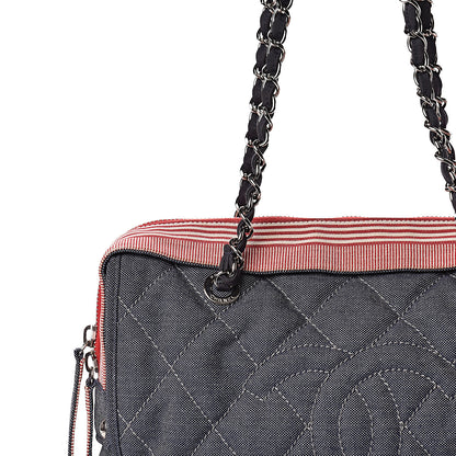 Chanel Denim Quilted CC Tote Blue 8 of 10