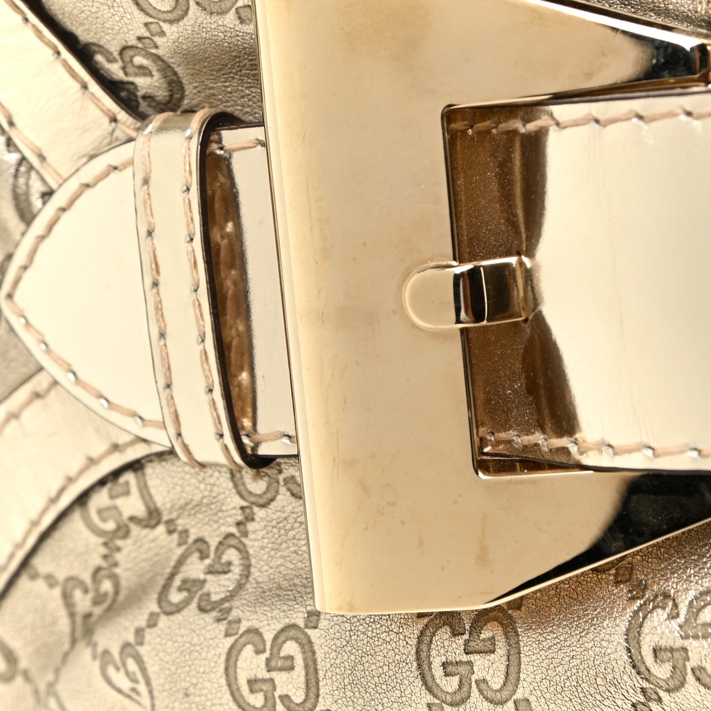 Metallic Guccissima Queen Bow Hobo Platinum
