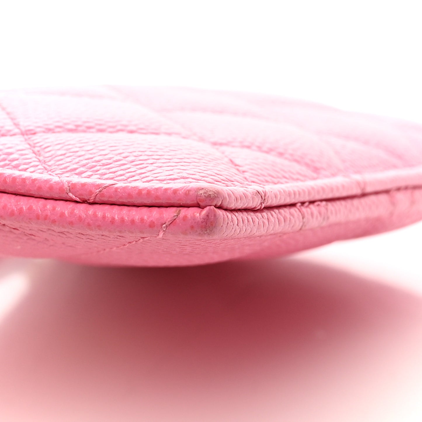 Caviar Quilted CC Zip Card Holder Pink