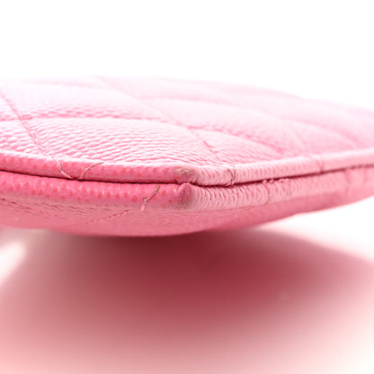 Chanel Caviar Quilted CC Zip Card Holder Pink 9 of 10