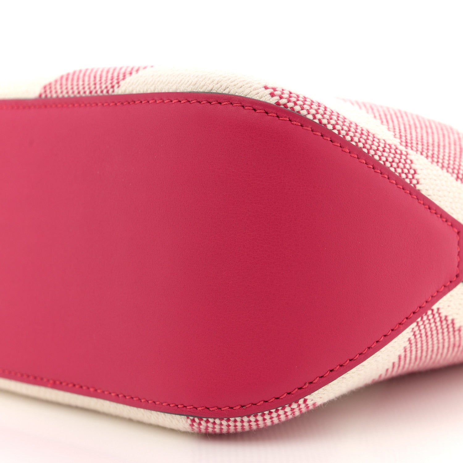 Hermes Swift Toile H Cabas H En Biais 27 Ecru Framboise 10 of 11