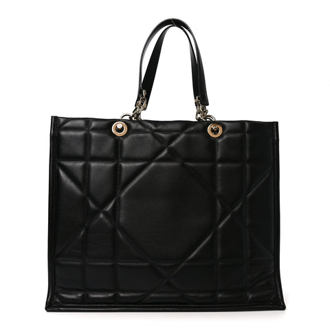 Calfskin Archicannage Large Essential Tote Black