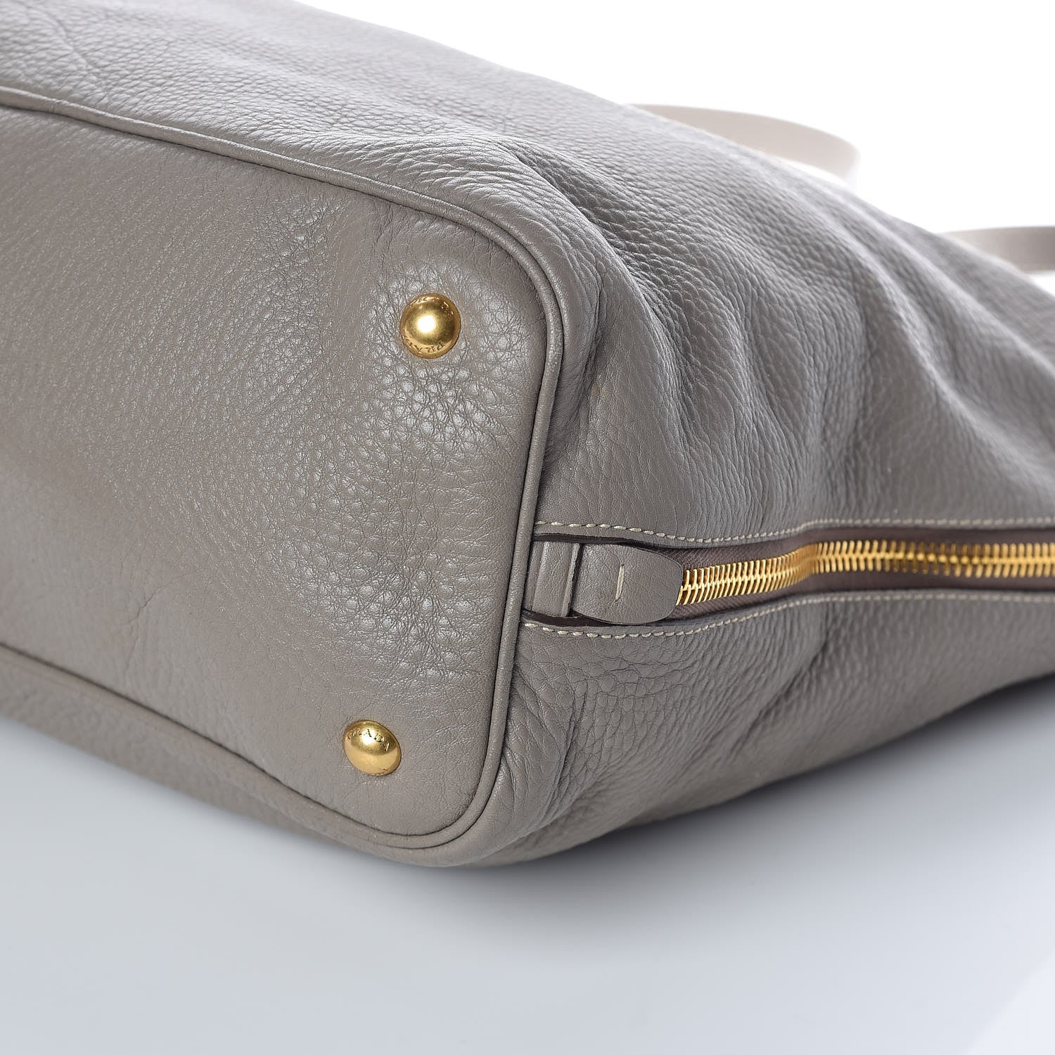 Prada Vitello Daino Side Zip Tote Argilla 9 of 16