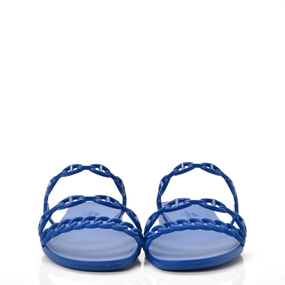Hermes Rubber Chaine d'Ancre Rivage Sandals 38 Bleu Smalt 2 of 8
