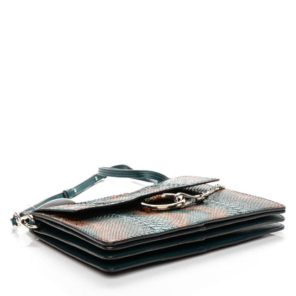 Chloe Python Medium Faye Shoulder Bag Teal 4 of 6