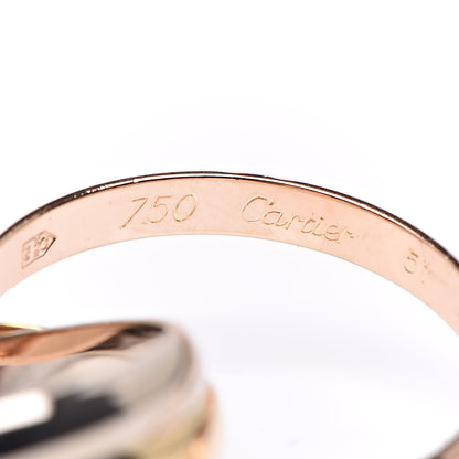 Cartier 18K Pink Yellow White Gold Small Trinity Ring 51 5.75 4 of 5