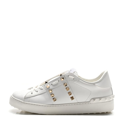 Valentino Garavani Calfskin Rockstud Untitled Open Sneakers 38 White 1 of 11