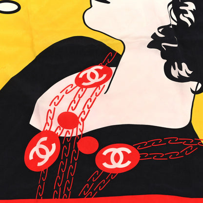 Chanel Silk Just a Drop of N°5 Comic Coco Square Scarf Red Multicolor 3 of 3