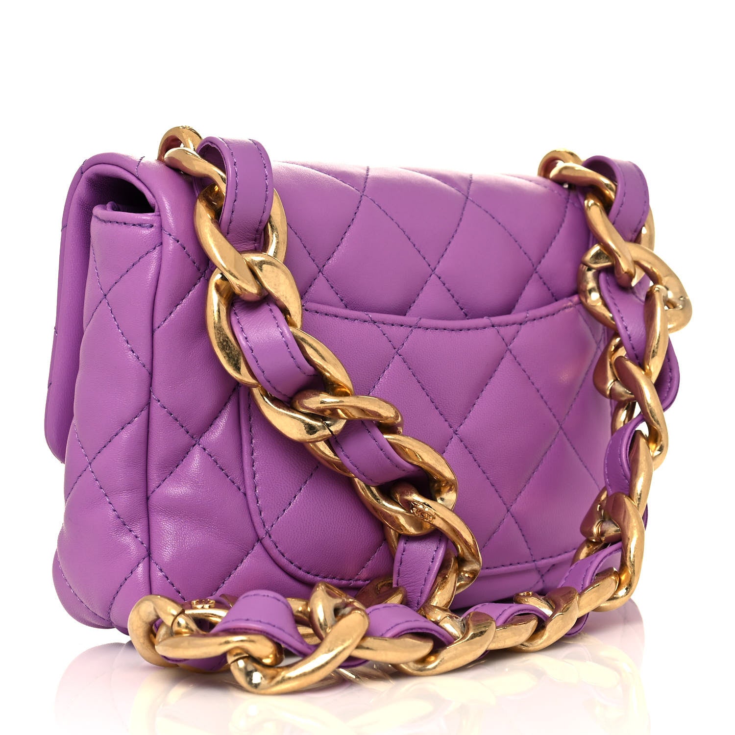 Chanel Lambskin Quilted Small CC Funky Town Flap Purple 3 of 15
