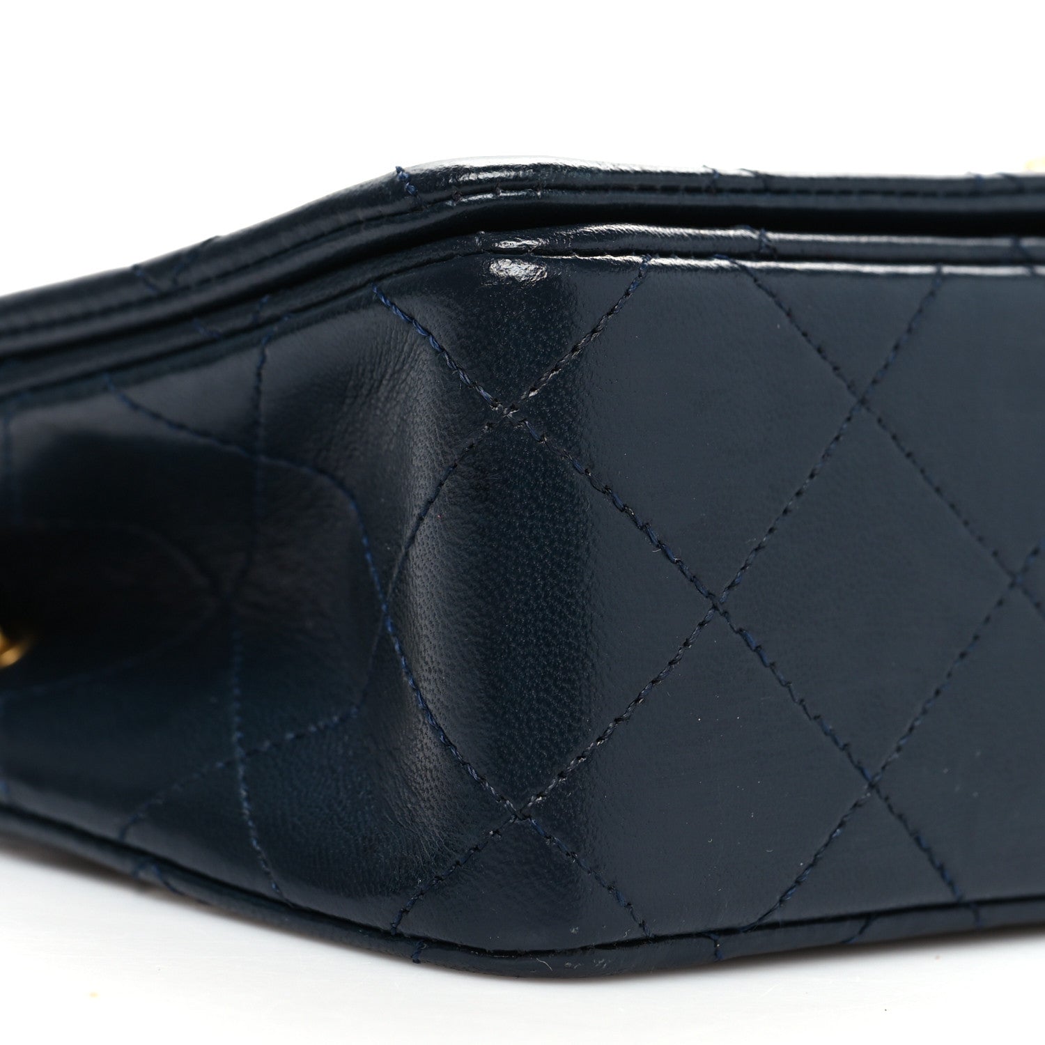 Chanel Lambskin Quilted Small Single Flap Navy Navy 9 of 12