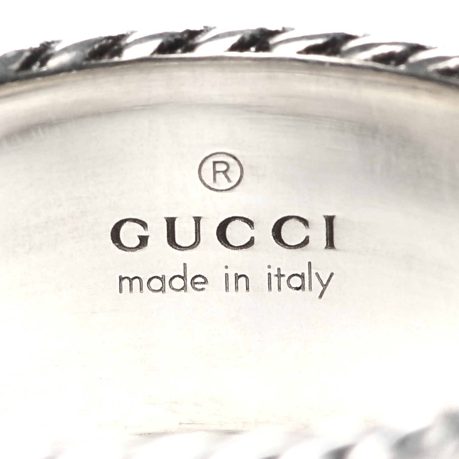 Gucci Sterling Silver Torchon GG Band Ring 54 6.75 5 of 7