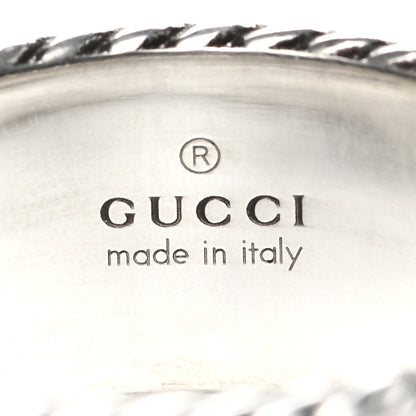 Gucci Sterling Silver Torchon GG Band Ring 54 6.75 5 of 7