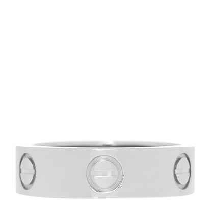 Cartier 18K White Gold 5.5mm LOVE Ring 53 6.5 3 of 4