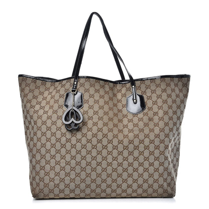 Gucci Monogram Patent Trim Tote Black 1 of 14