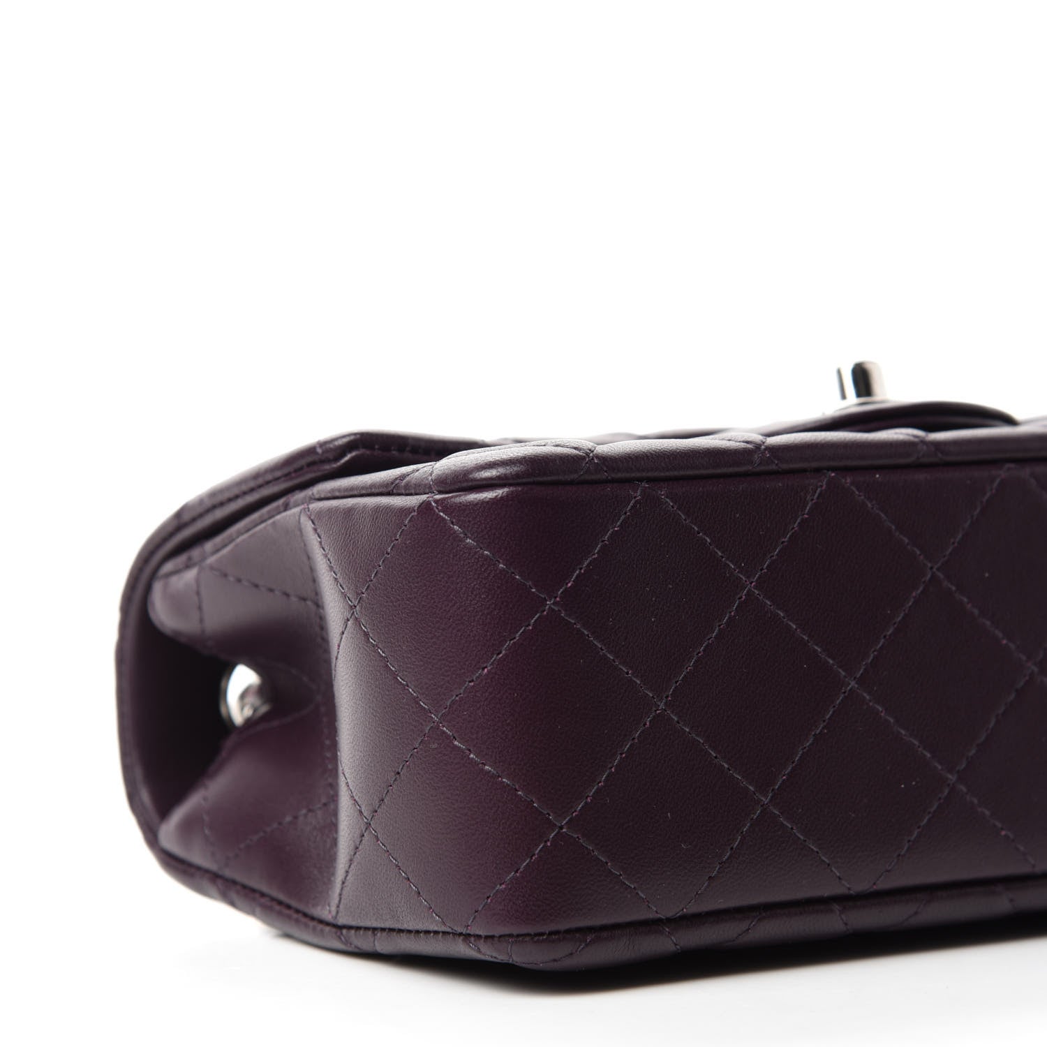 Chanel Lambskin Quilted Mini Rectangular Flap Dark Purple 6 of 11