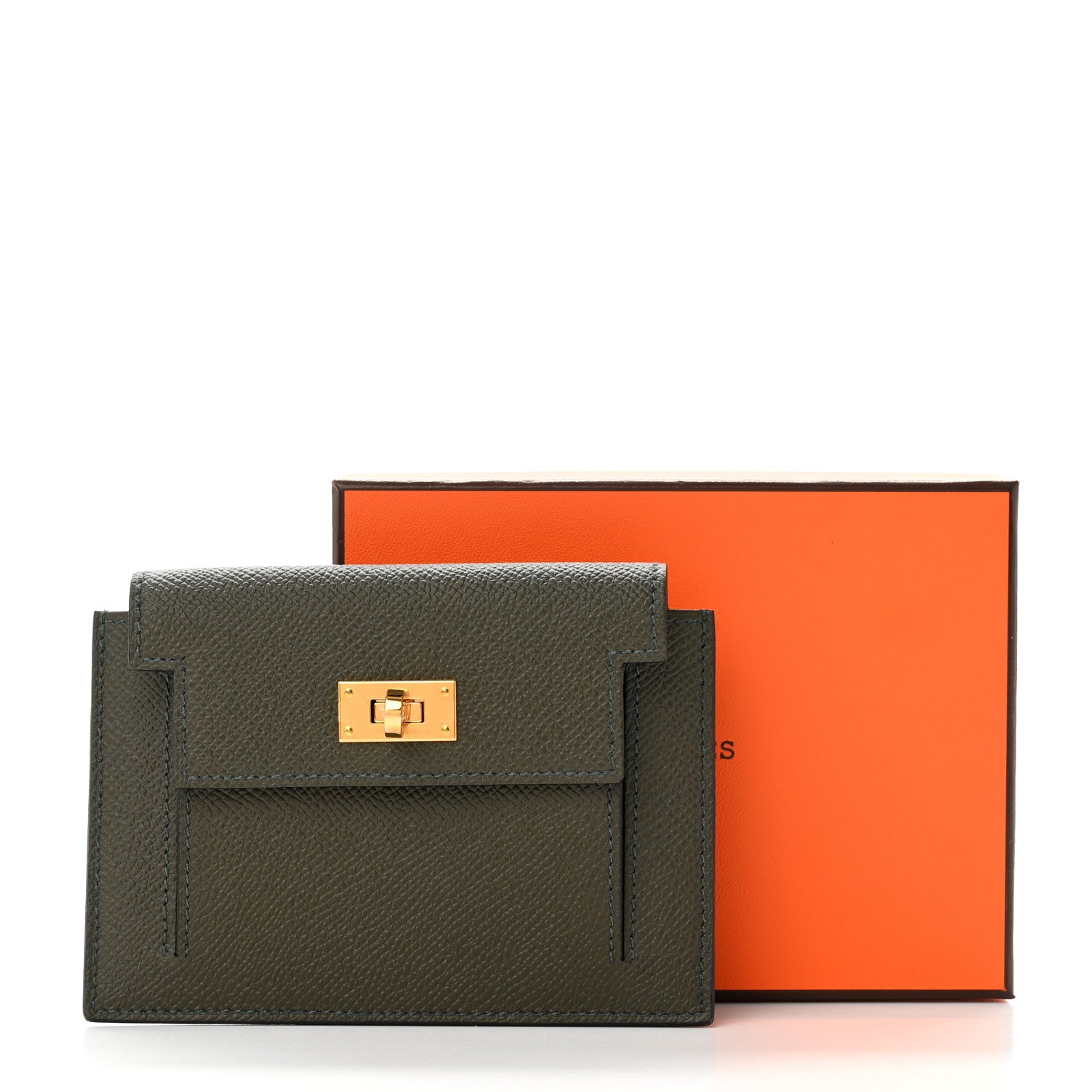 Hermes Epsom Kelly Pocket Compact Wallet Vert De Gris 8 of 8