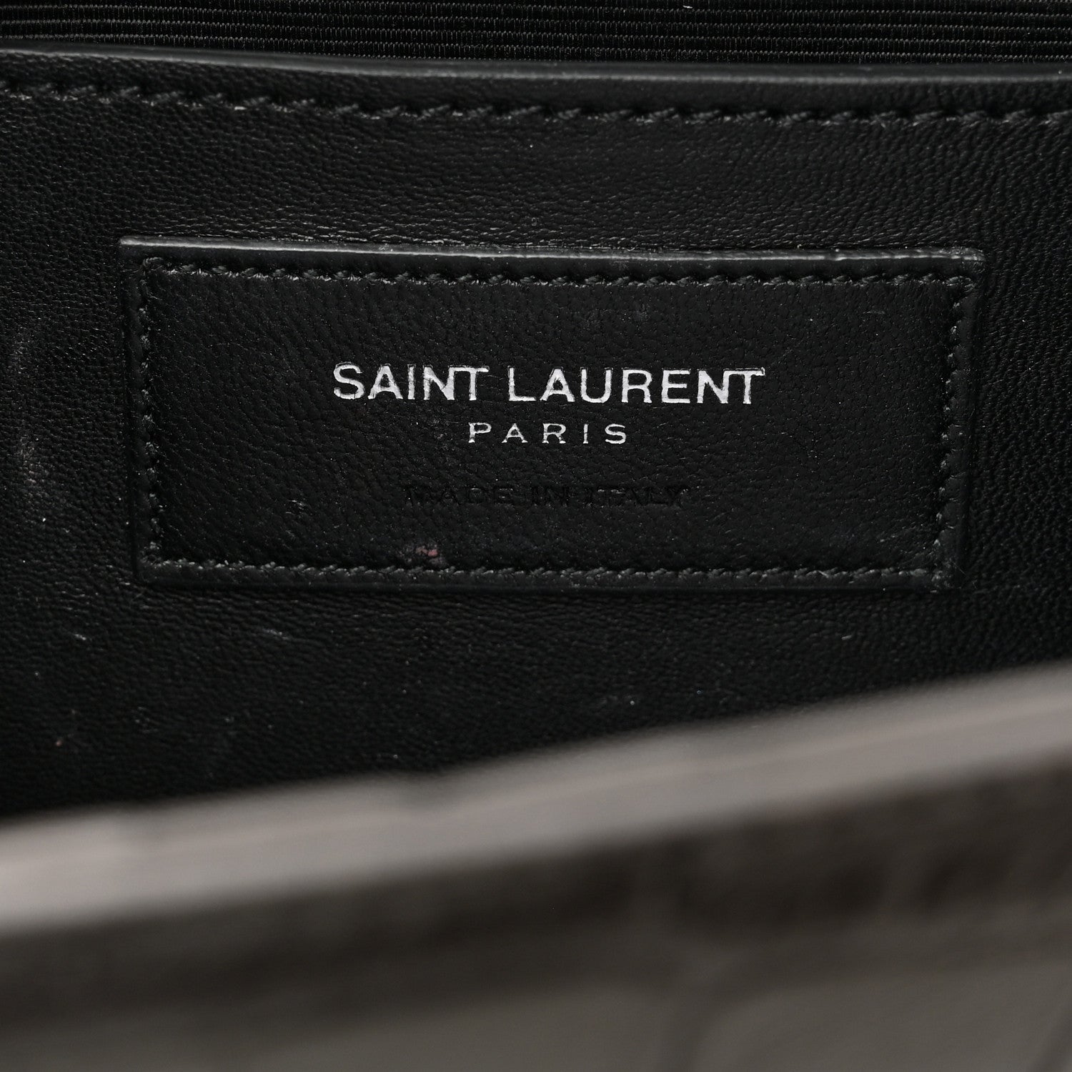 Saint Laurent Croc Embossed Calfskin Classic Kate Monogram Clutch Fog 7 of 8