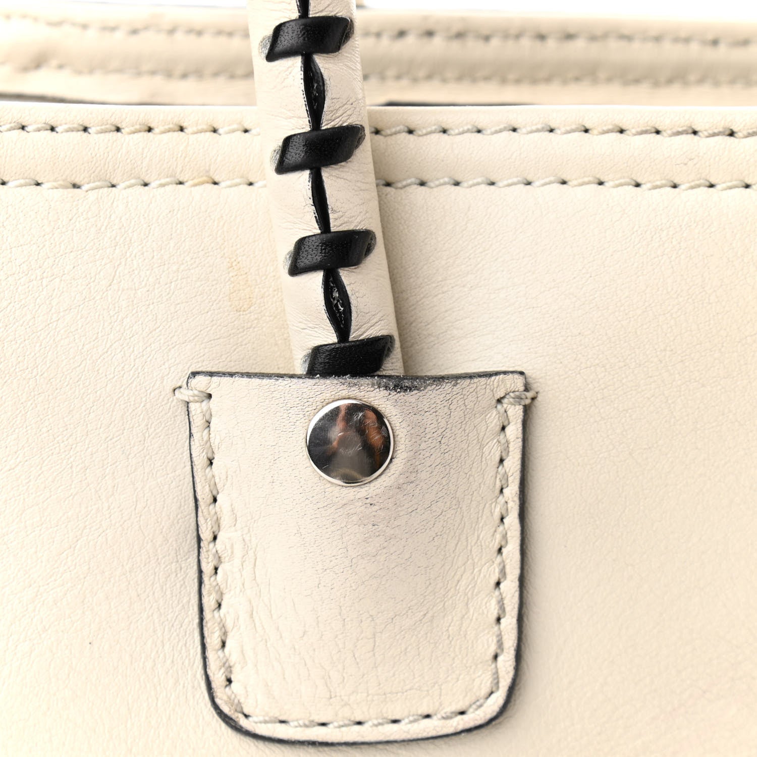 Alexander McQueen Calfskin Whipstitch Folk Tote White 16 of 20